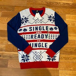 Walnut & 39th Ugly Christmas Sweater Single and Ready To Jingle Medium NEW